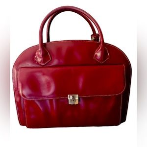McKlein red leather briefcase/laptop bag
